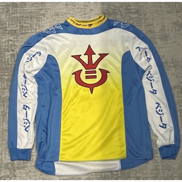 Rare Dragon Ball Z Vegeta Jersey Long Sleeve‎ Anime Cosplay Men's Shirt Medium - Picture 1 of 12